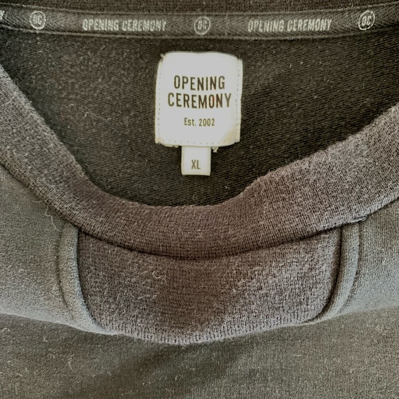 Opening Ceremony XL Black Hand Cube Embossed Sweatshirt Crew Neck OC Charcoal - Picture 8 of 13